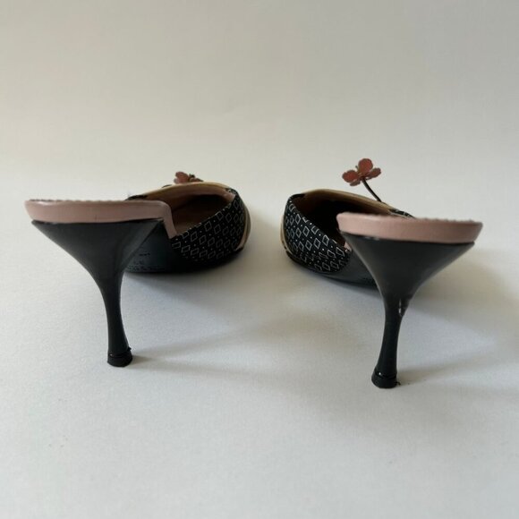 PRADA VINTAGE KIMONO EMBELLISHED MULES - Picture 10 of 13